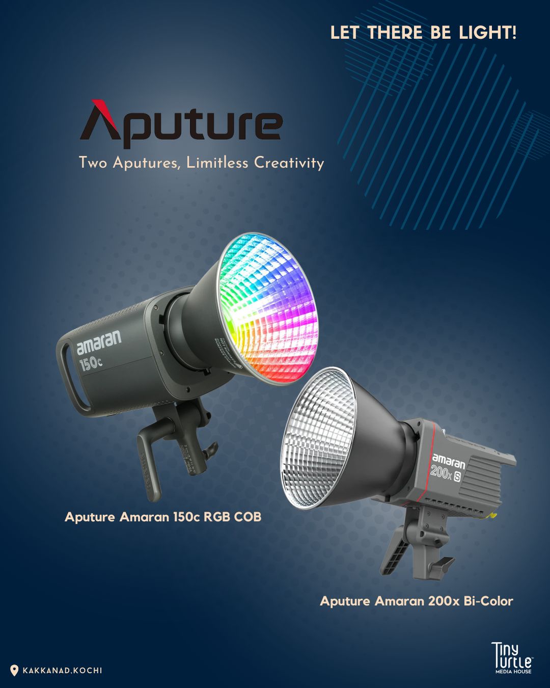 Aputure & Amaran professional lighting at Tiny Turtle studio